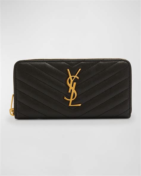 ysl monogram grain de poudre zip wallet|ysl monogram wallet.